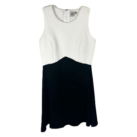 ASOS Size 8 Dress Mini Black White Color Block Sleeveless A Line Back Zip 1208 - Picture 10 of 10